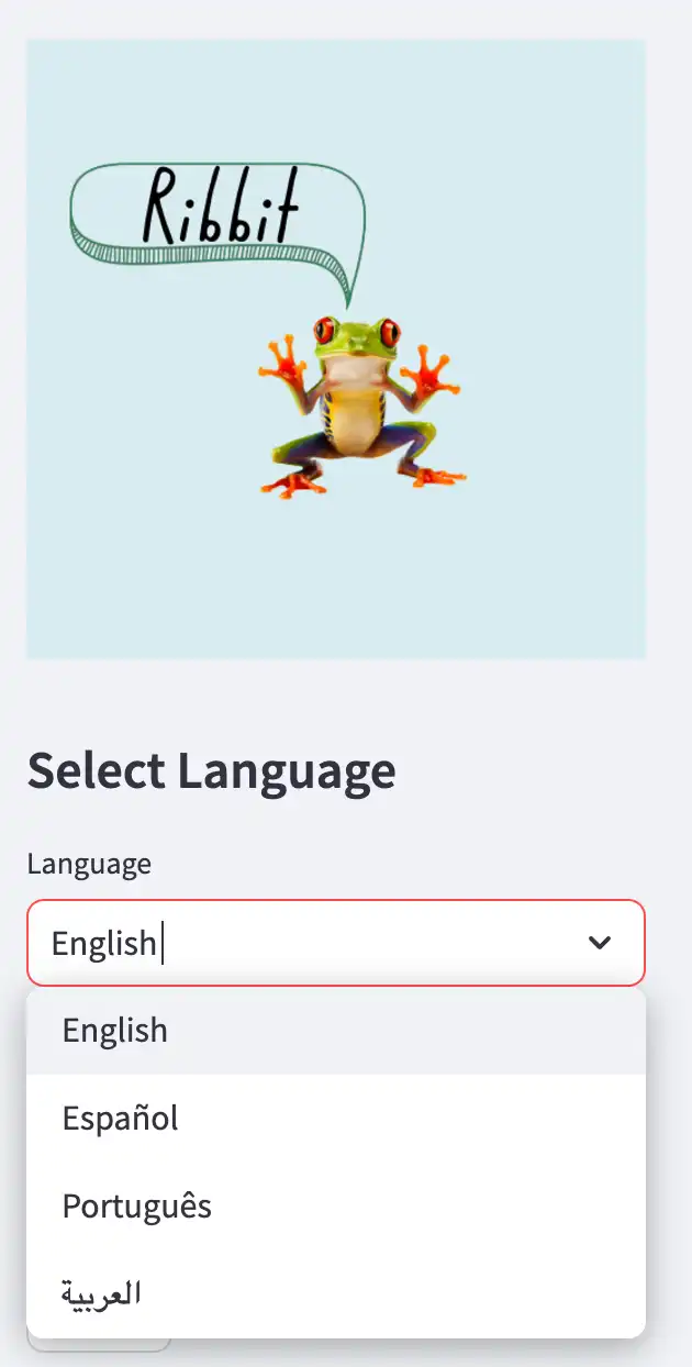 Choose the language of the app